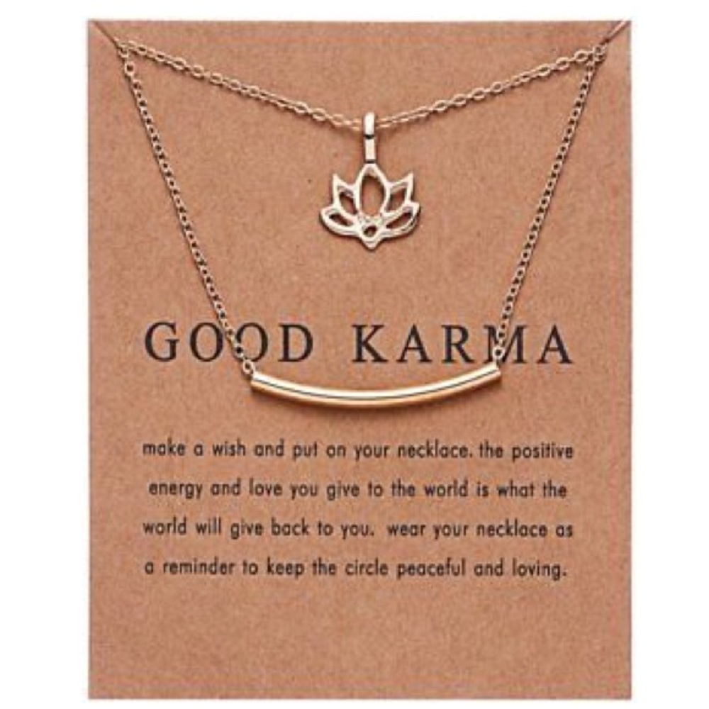 Good Karma Lotus Bar Layer Necklace